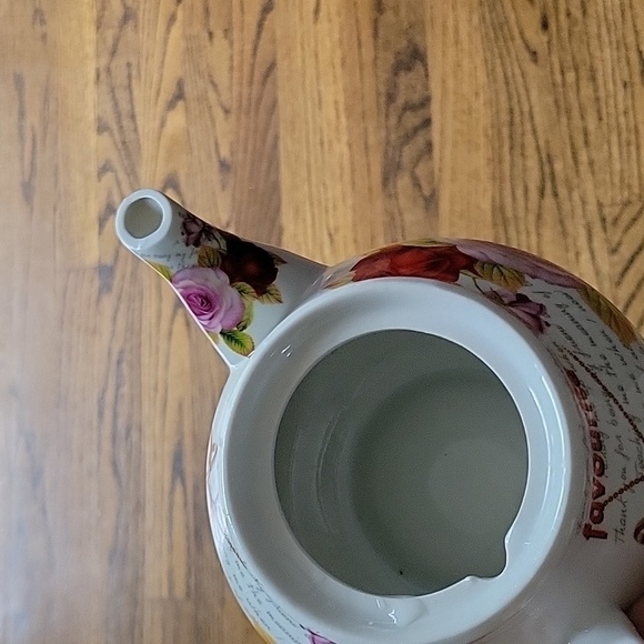 Alpine Cuisine Roses Favorite Teapot Porcelain White Replacement Collectible - Picture 5 of 16